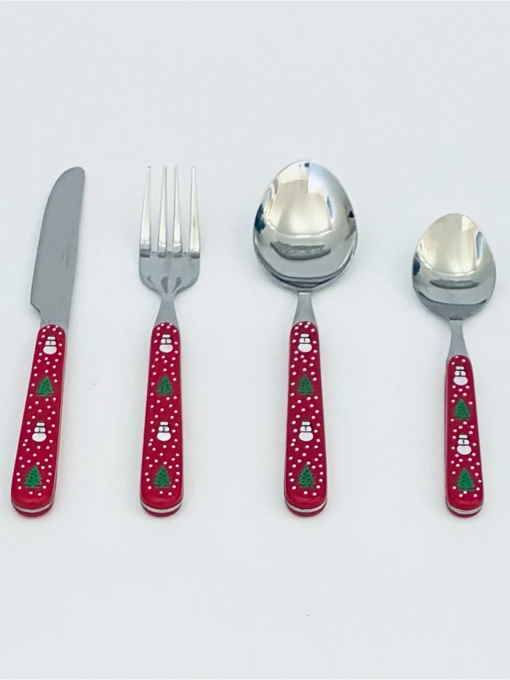 Christmas Flatware Set Vintage Snowman Holiday Wendy Lee Collection Stainless
